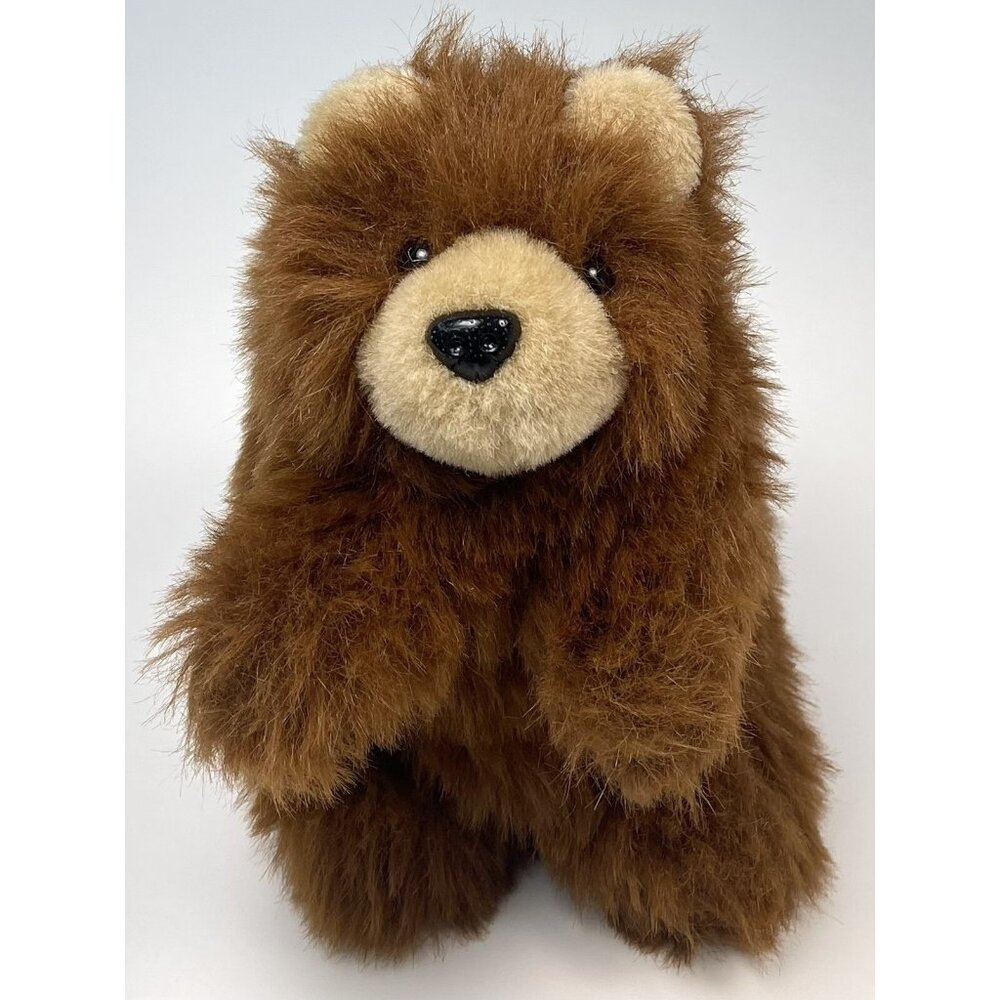 VTG FANCY ZOO 13" Fuzzy Plush Stuffed Brown Grizzly Bear HAND PUPPET 2202 EUC